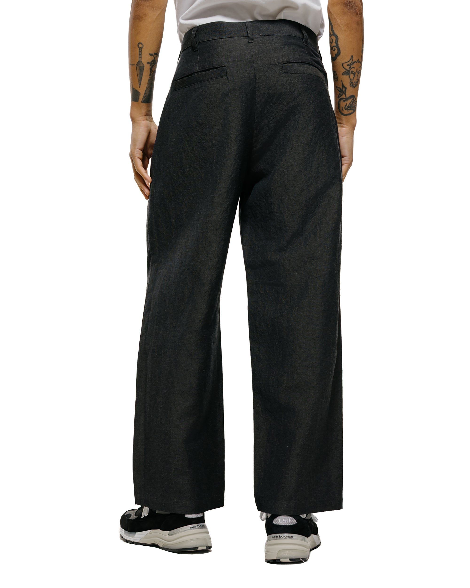 Universal Products Wool Linen 2 Tuck Trousers Charcoal