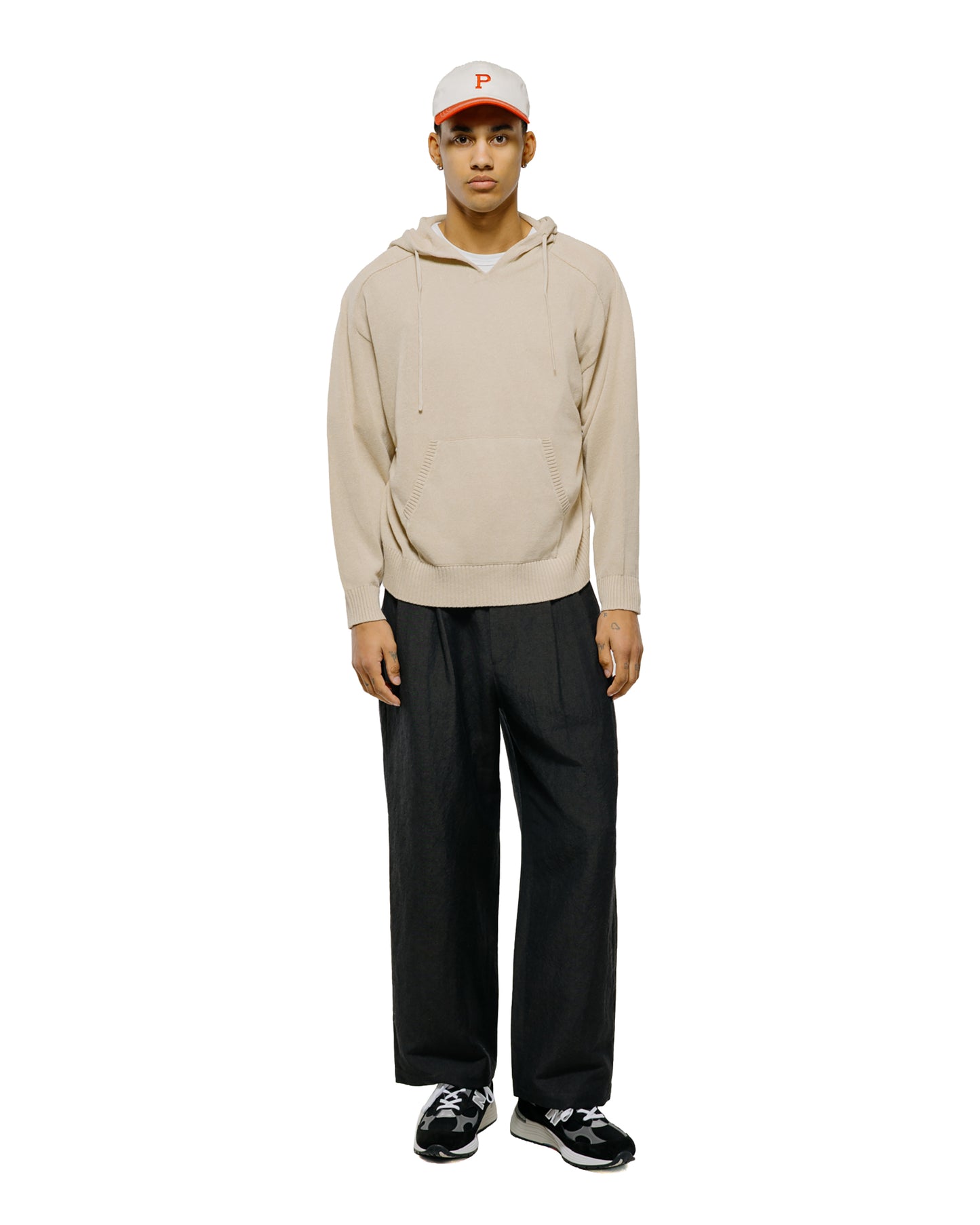 Universal Products Wool Linen 2 Tuck Trousers Charcoal