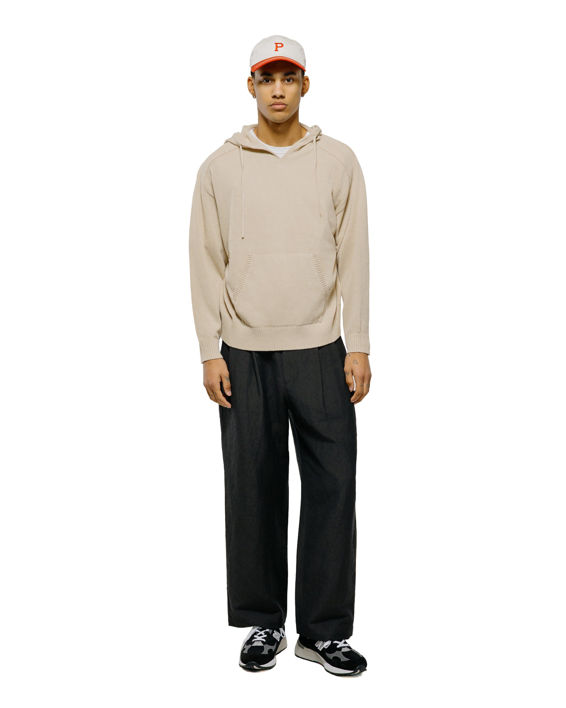 Universal Products Wool Linen 2 Tuck Trousers Charcoal