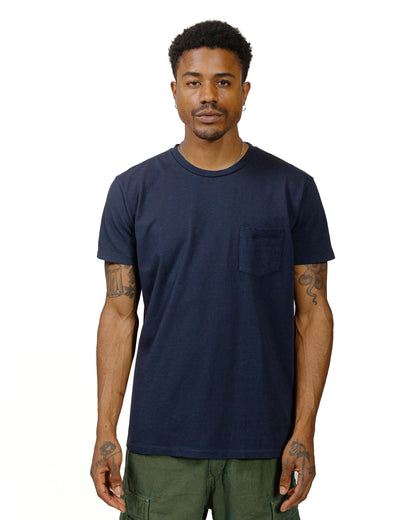 Velva Sheen 2PAC S/S C/N Tee w/PKT Navy model front