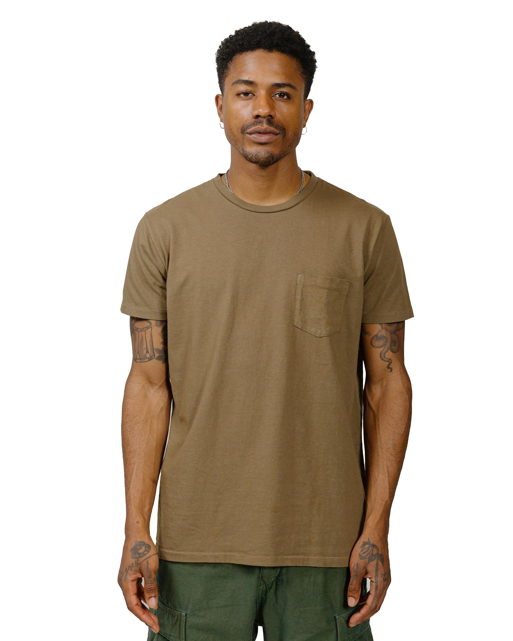 Velva Sheen 2PAC S/S C/N Tee w/PKT OD model front