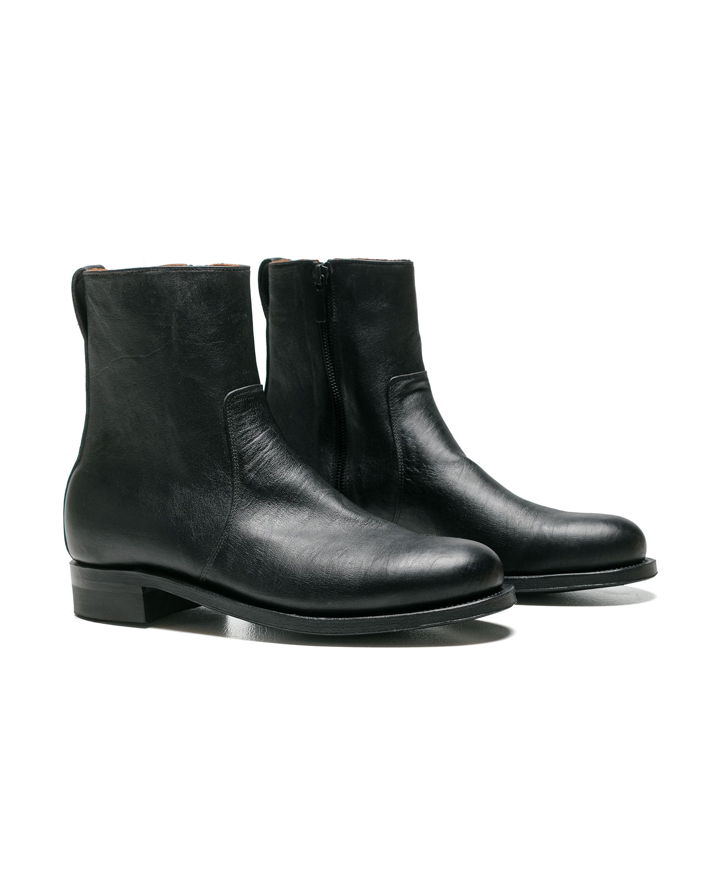 Viberg 2030CH Side Zip Boot Nero Washed Kangaroo side