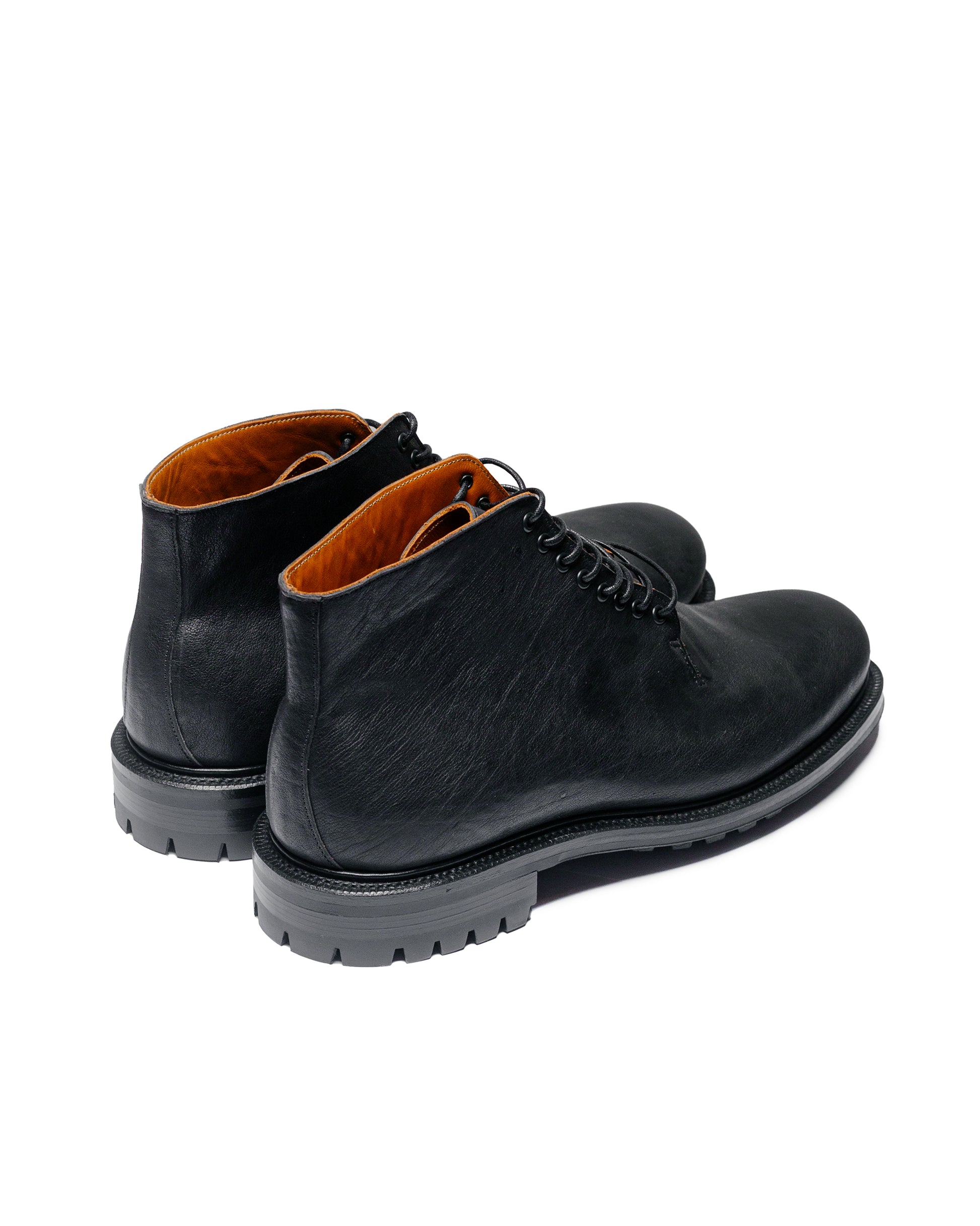 Viberg Wholecut Boot Nero Washed Kangaroo (Pre-Order) back side