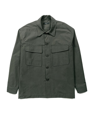 Wanze Boxy Overshirt Structured Cotton Green Smoke