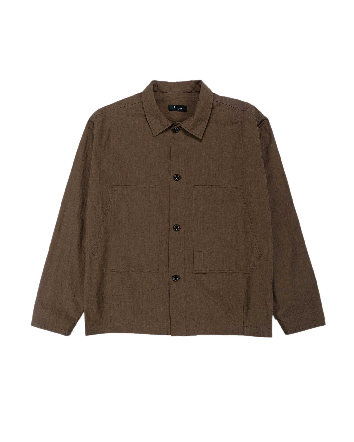 Wanze Chore Shirt Cotton Micro Houndstooth Walnut