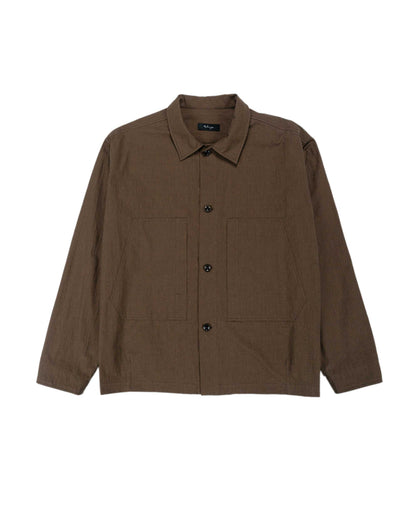 Wanze Chore Shirt Cotton Micro Houndstooth Walnut