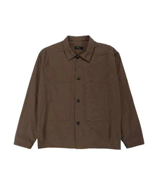 Wanze Chore Shirt Cotton Micro Houndstooth Walnut