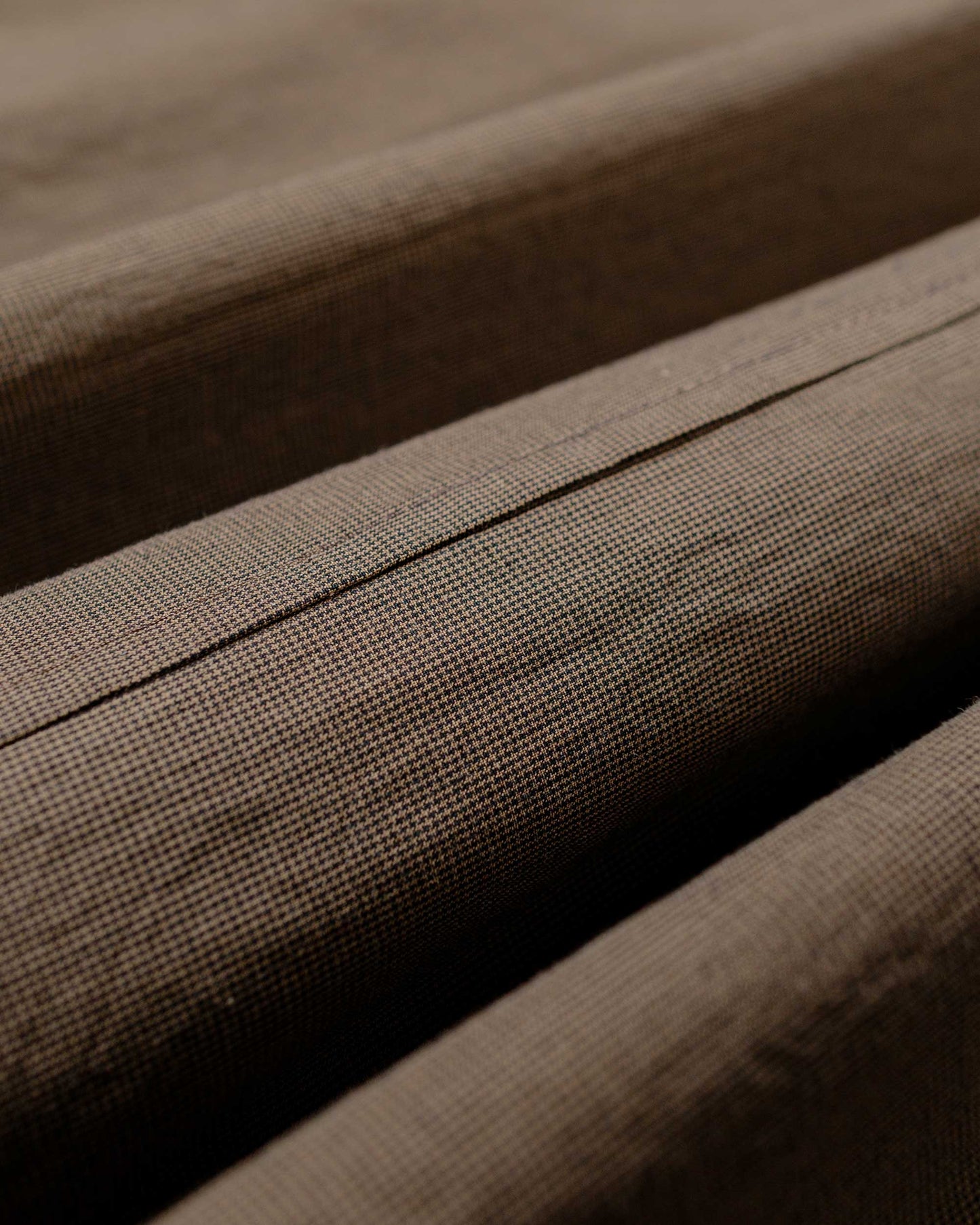 Wanze Chore Shirt Cotton Micro Houndstooth Walnut