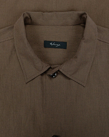 Wanze Chore Shirt Cotton Micro Houndstooth Walnut