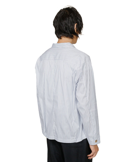 Wanze Chore Shirt Cotton Poplin Stripe model back