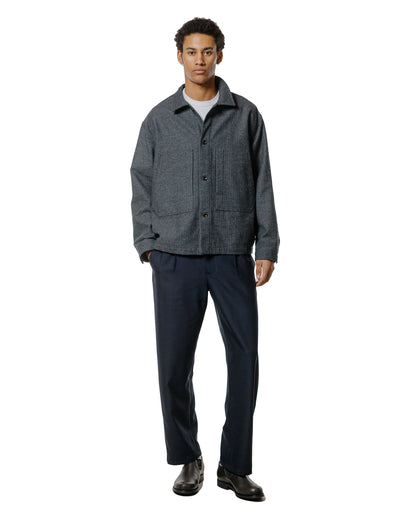 Wanze Chore Shirt Cotton Wool Herringbone Grey