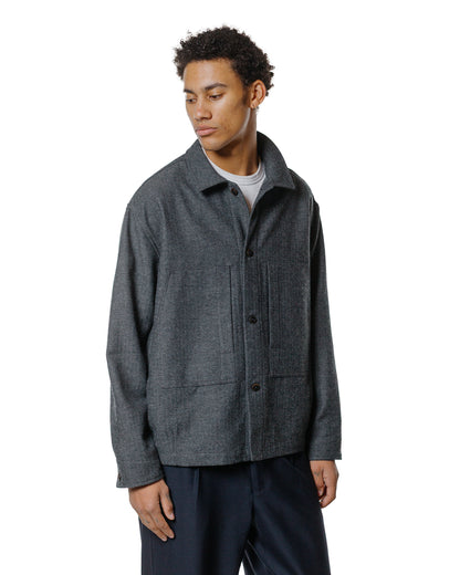 Wanze Chore Shirt Cotton Wool Herringbone Grey