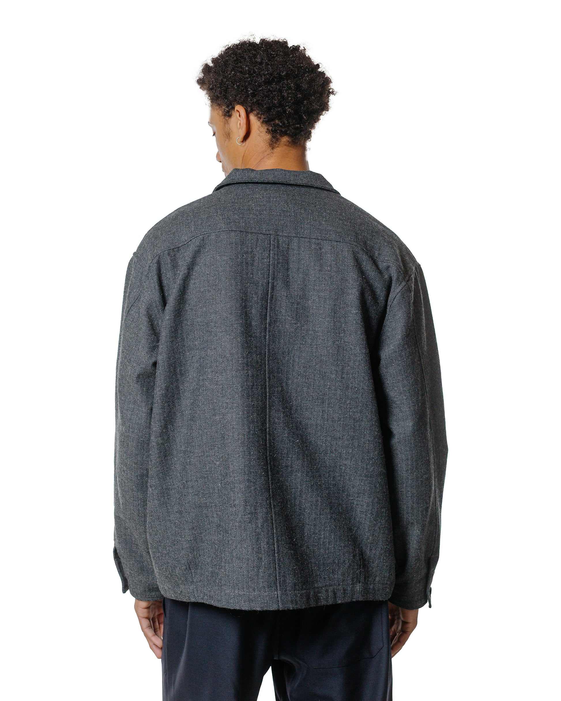 Wanze Chore Shirt Cotton Wool Herringbone Grey