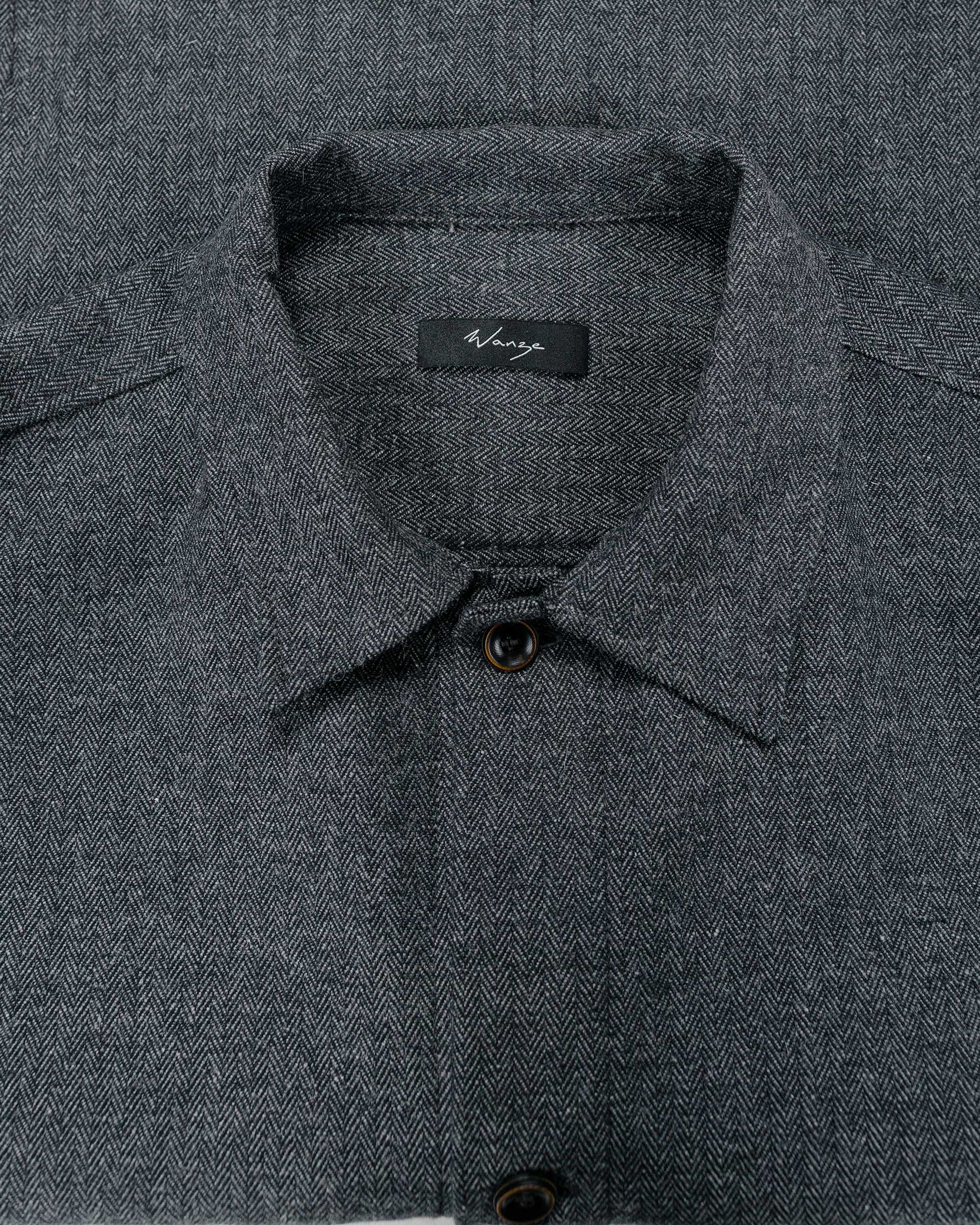 Wanze Chore Shirt Cotton Wool Herringbone Grey