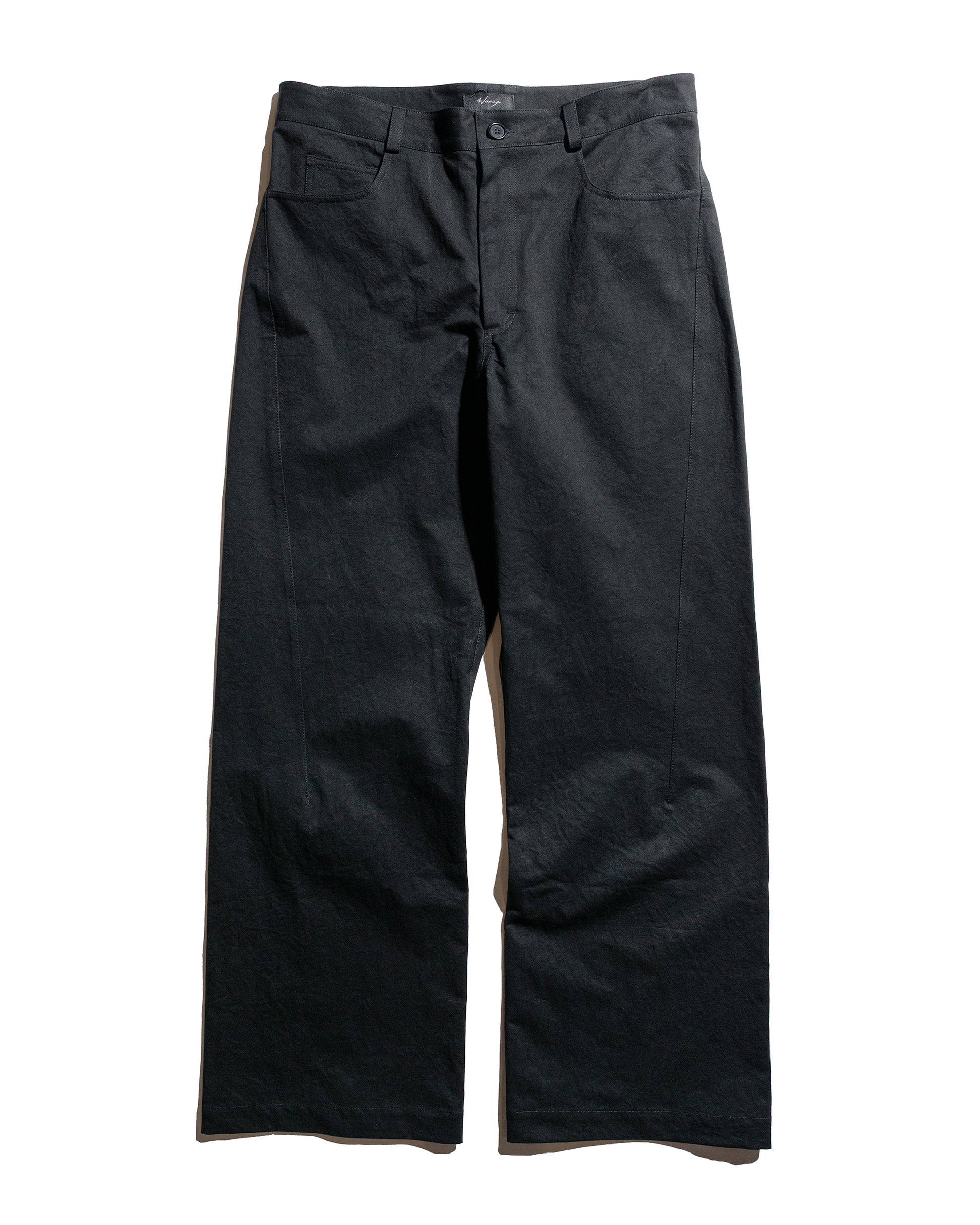 Wanze Darted Straight Leg Pant Washed Cotton Black