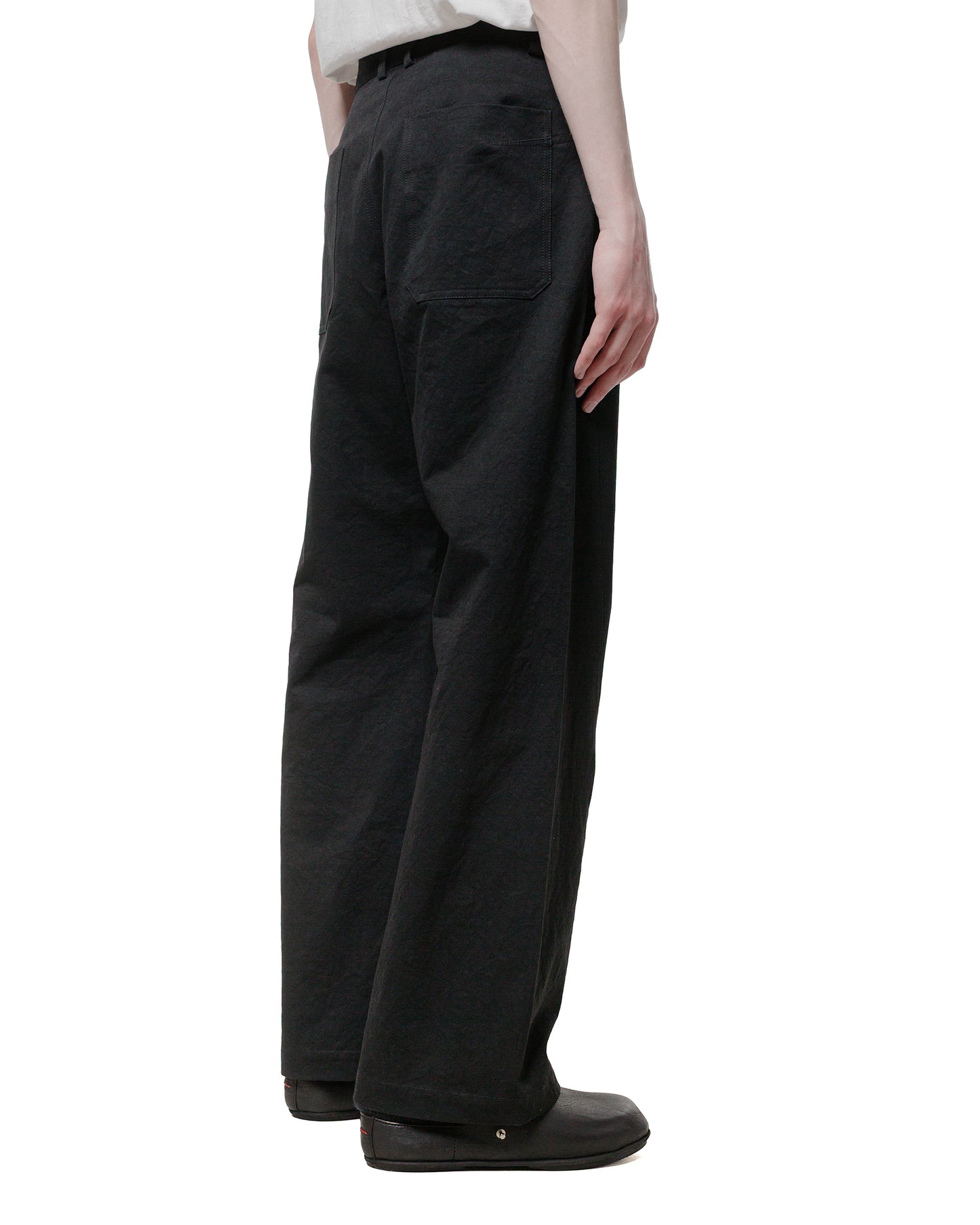 Wanze Darted Straight Leg Pant Washed Cotton Black