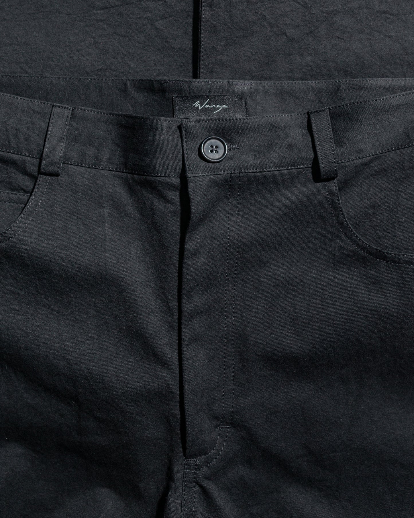 Wanze Darted Straight Leg Pant Washed Cotton Black