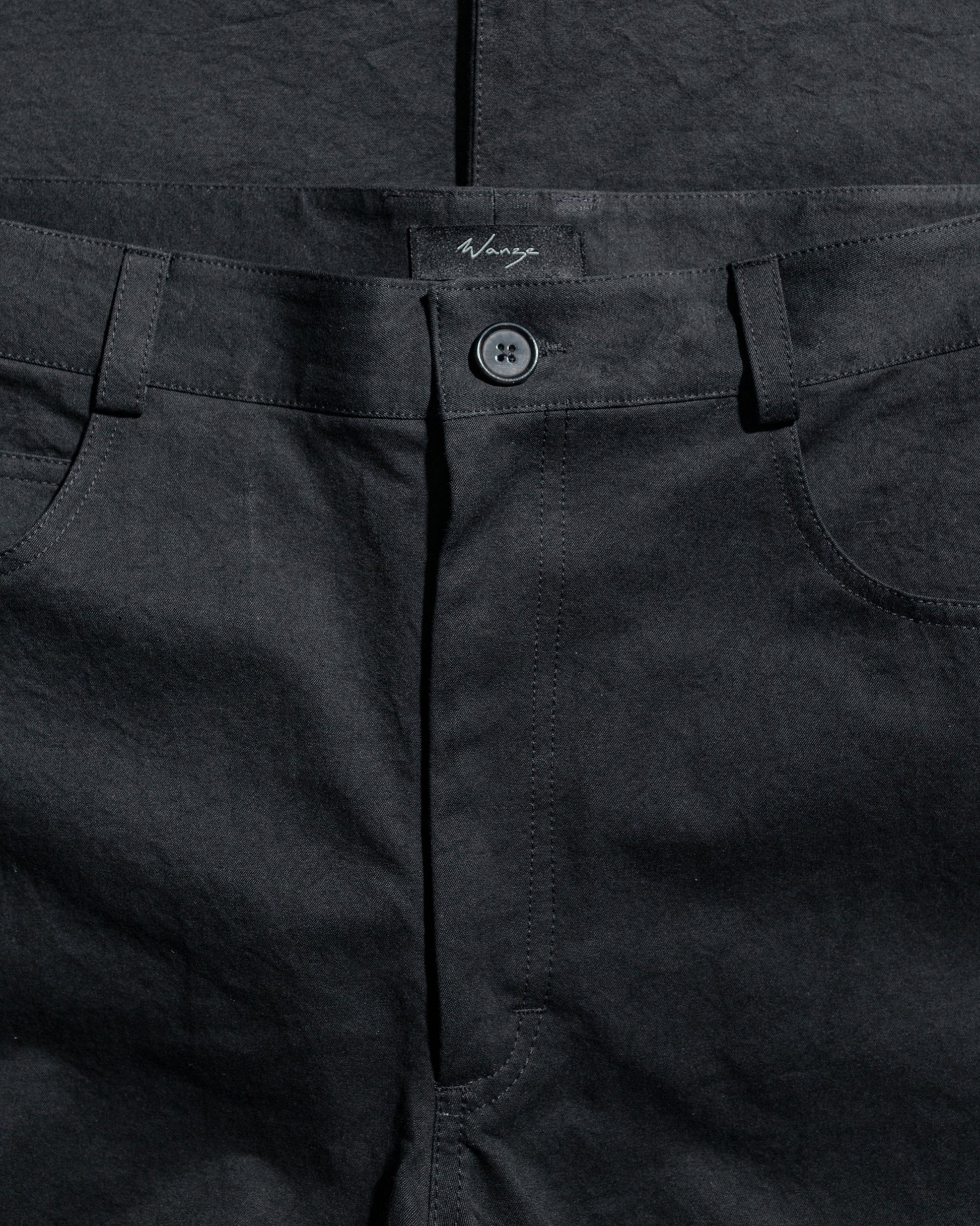 Wanze Darted Straight Leg Pant Washed Cotton Black