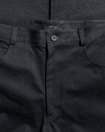 Wanze Darted Straight Leg Pant Washed Cotton Black