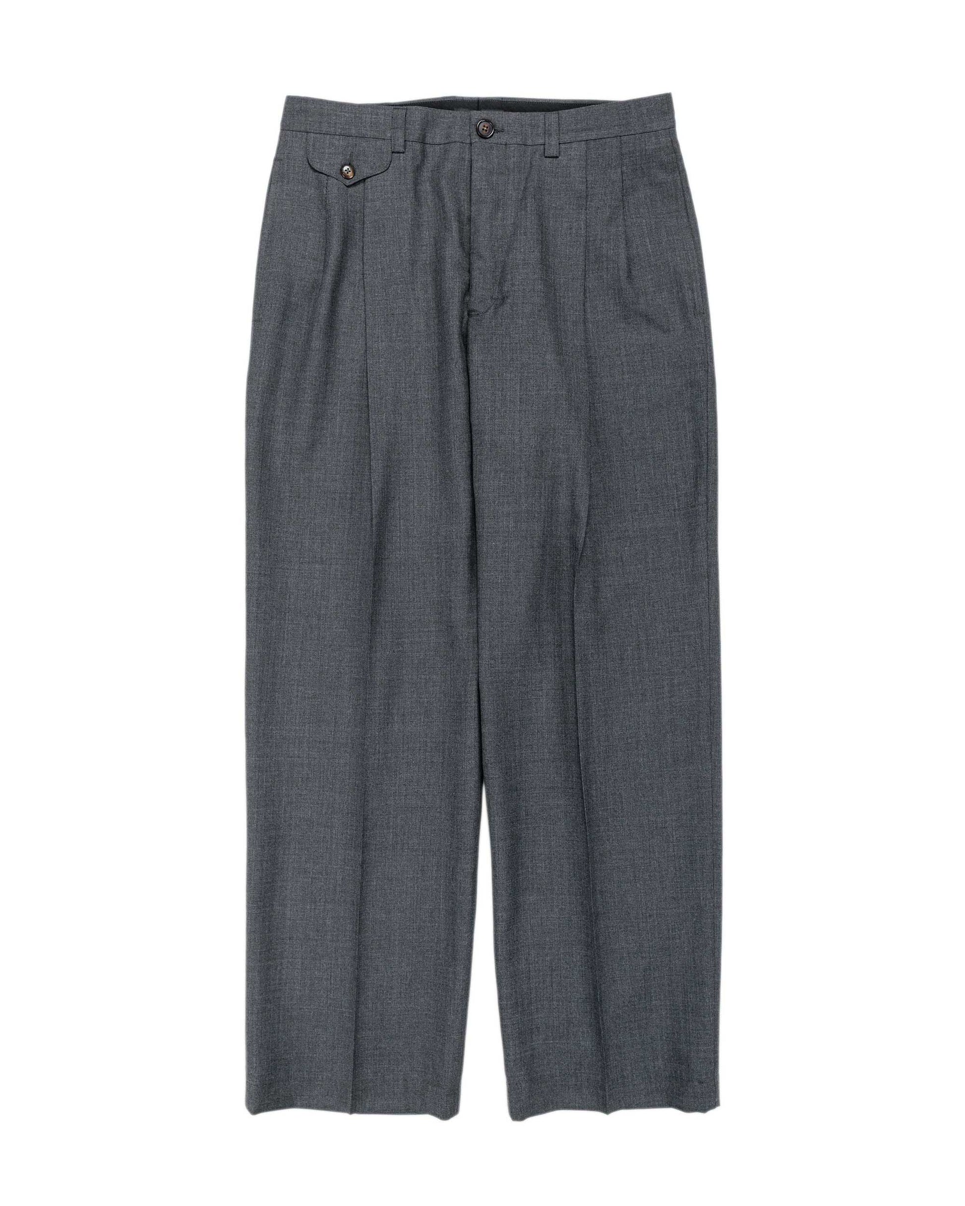 Wanze Double Pleated Trouser Merino Wool Slate