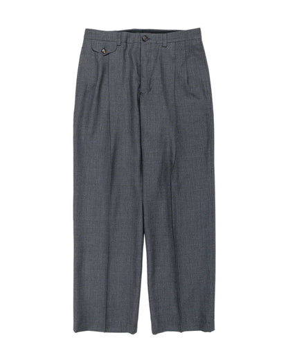 Wanze Double Pleated Trouser Merino Wool Slate