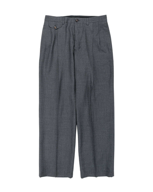 Wanze Double Pleated Trouser Merino Wool Slate