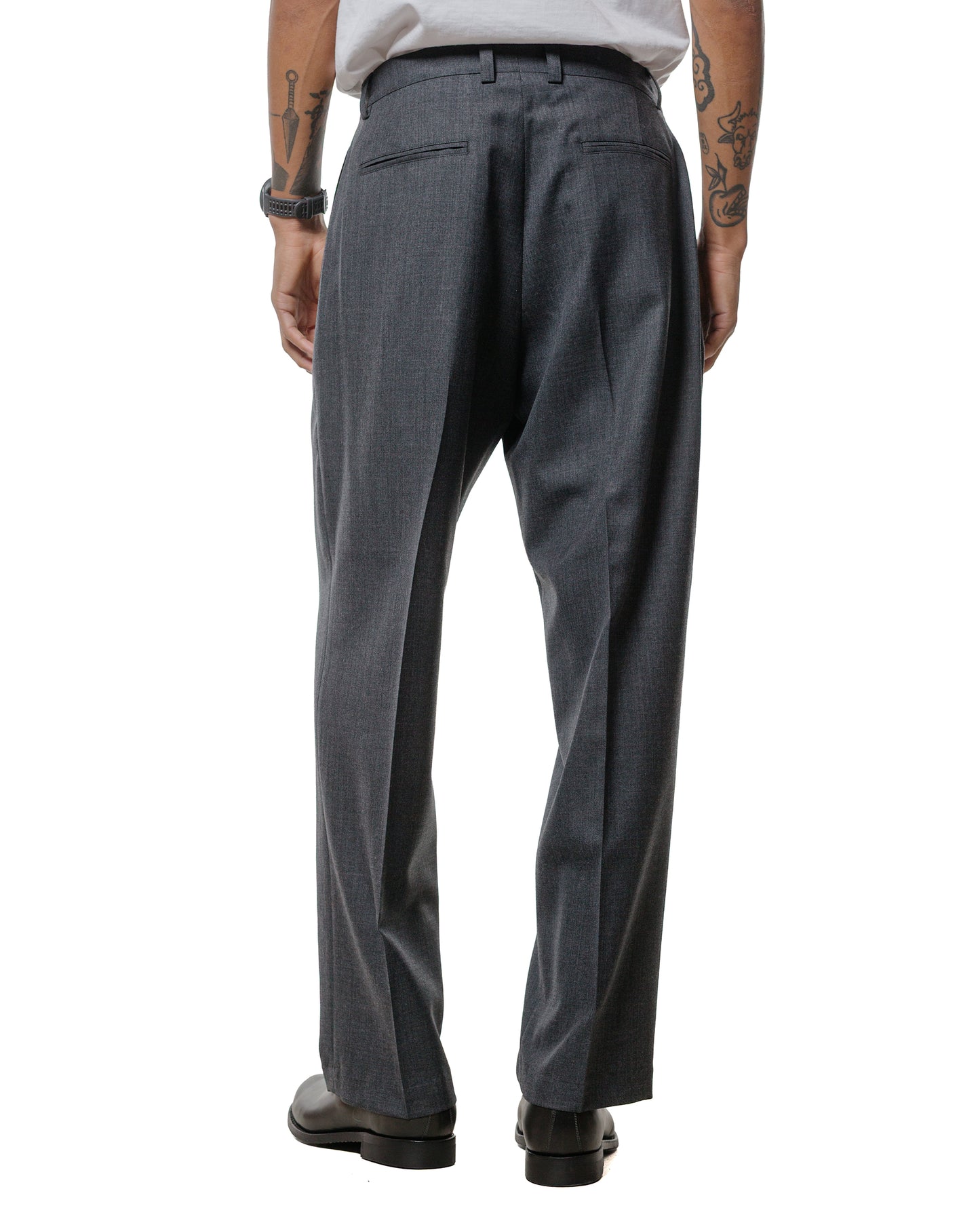Wanze Double Pleated Trouser Merino Wool Slate