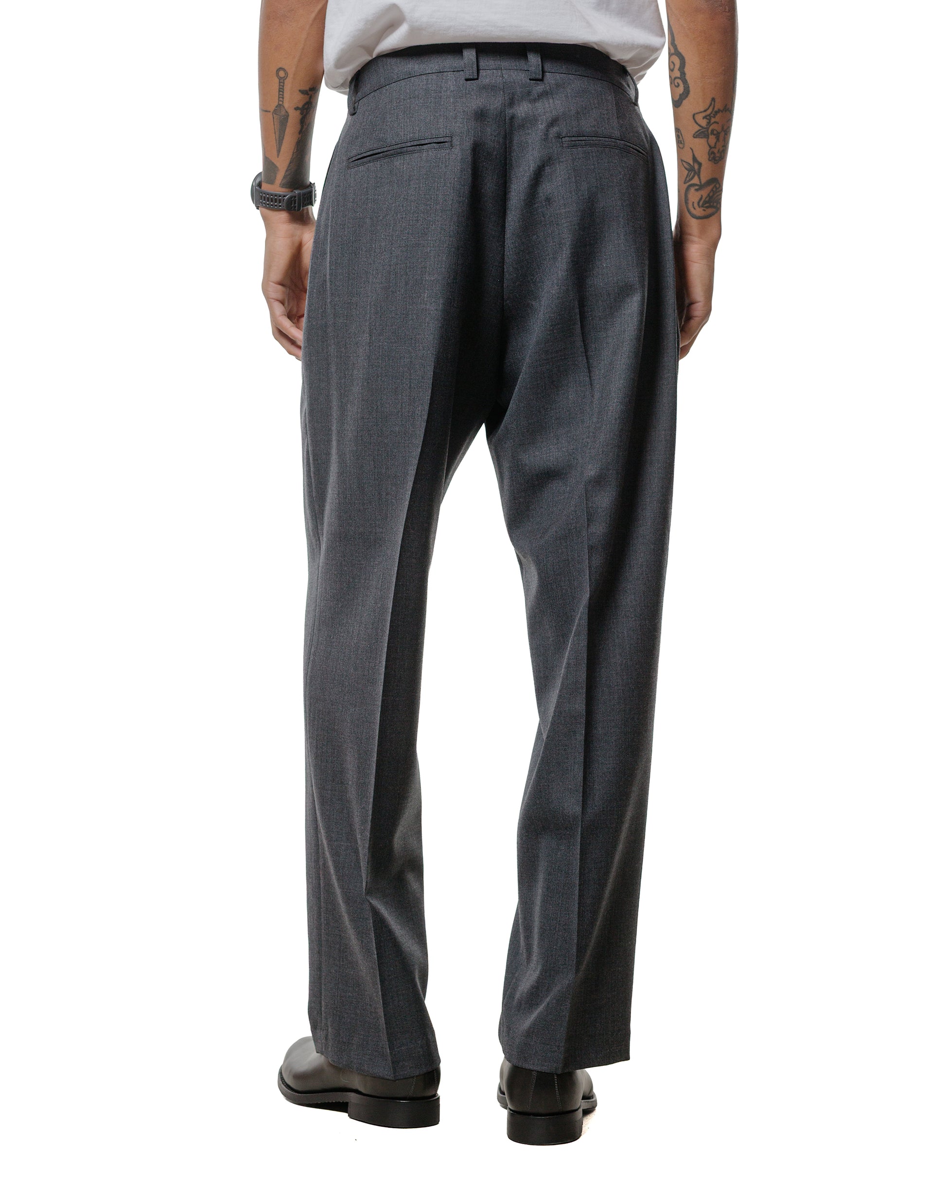 Wanze Double Pleated Trouser Merino Wool Slate