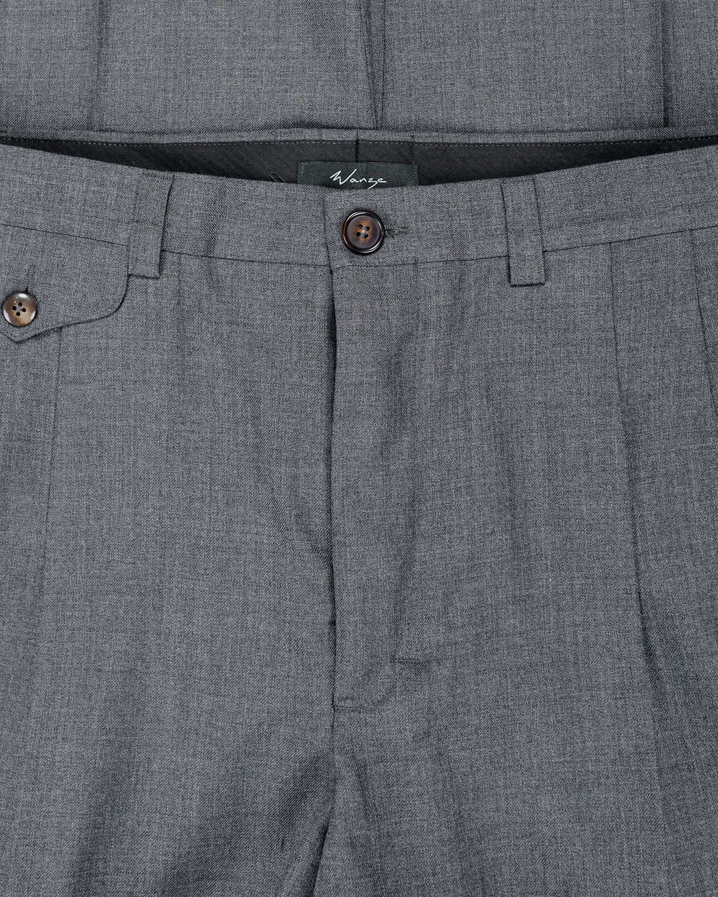 Wanze Double Pleated Trouser Merino Wool Slate