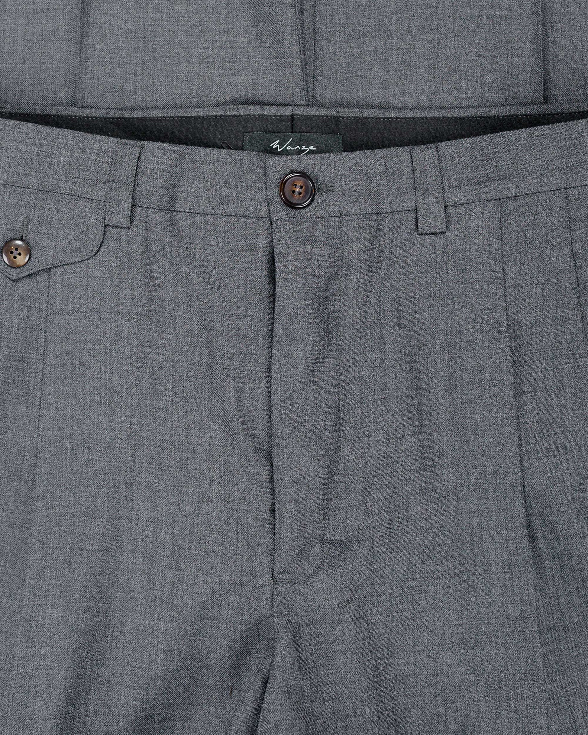 Wanze Double Pleated Trouser Merino Wool Slate