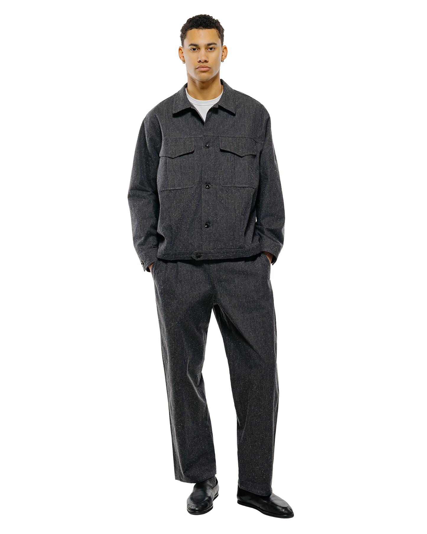 Wanze Easy Trouser Cotton Silk Chambray Black