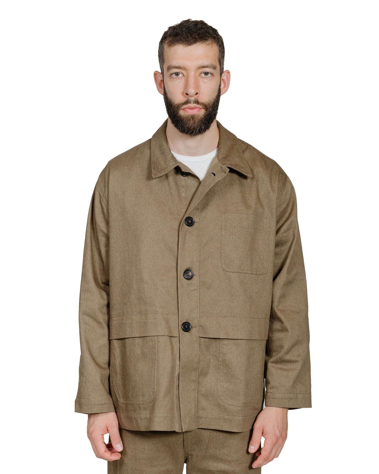 Wanze Forestiere Jacket Cotton Twill Oak model front