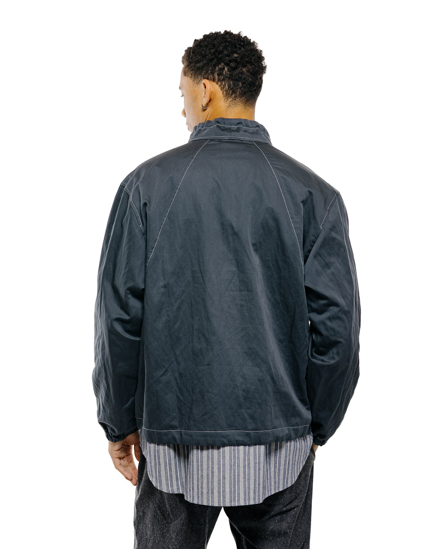 Wanze Funnel Neck Zip Anorak Cotton Metal Midnight