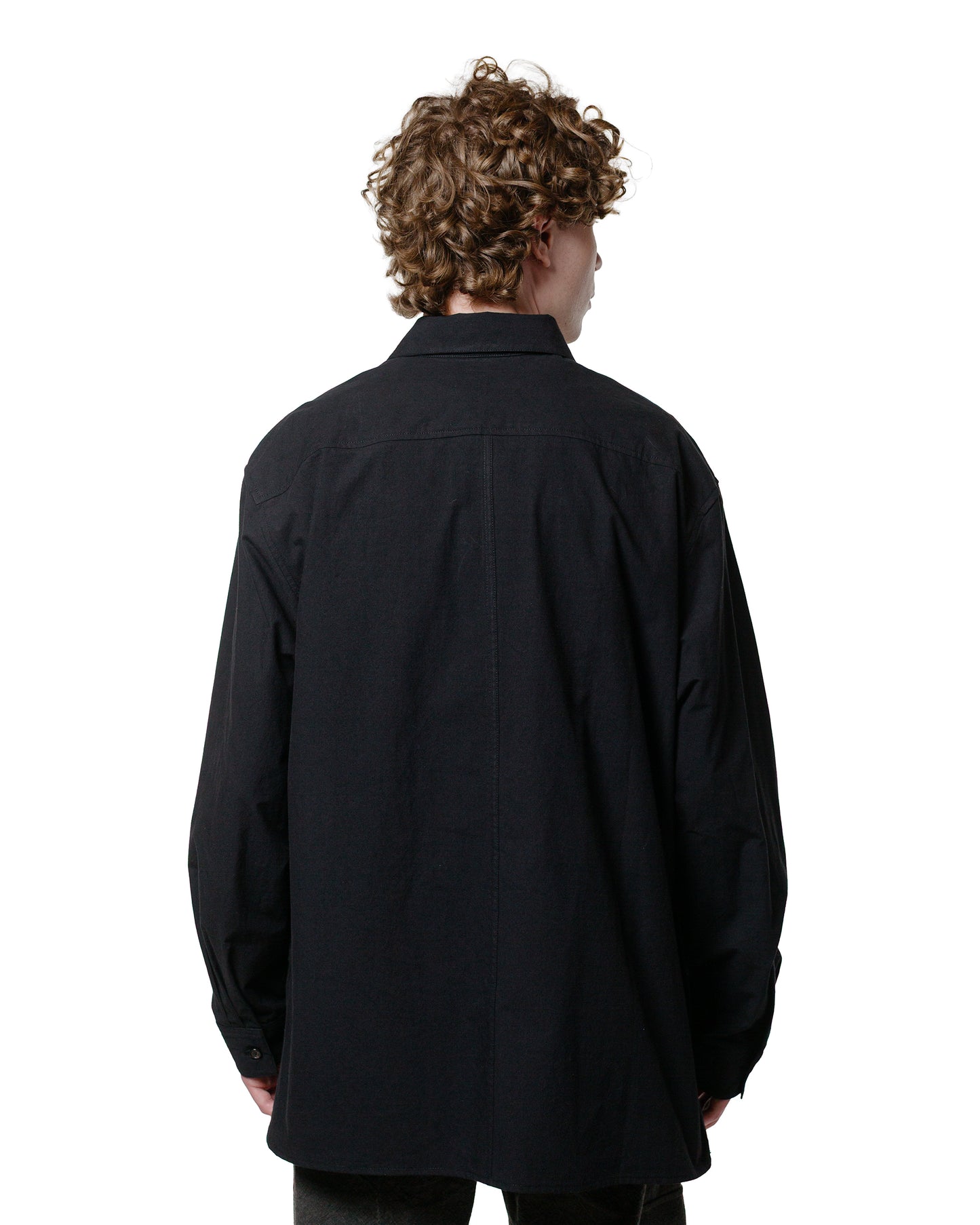 Wanze Half Zip Shirt Typewriter Cotton Black