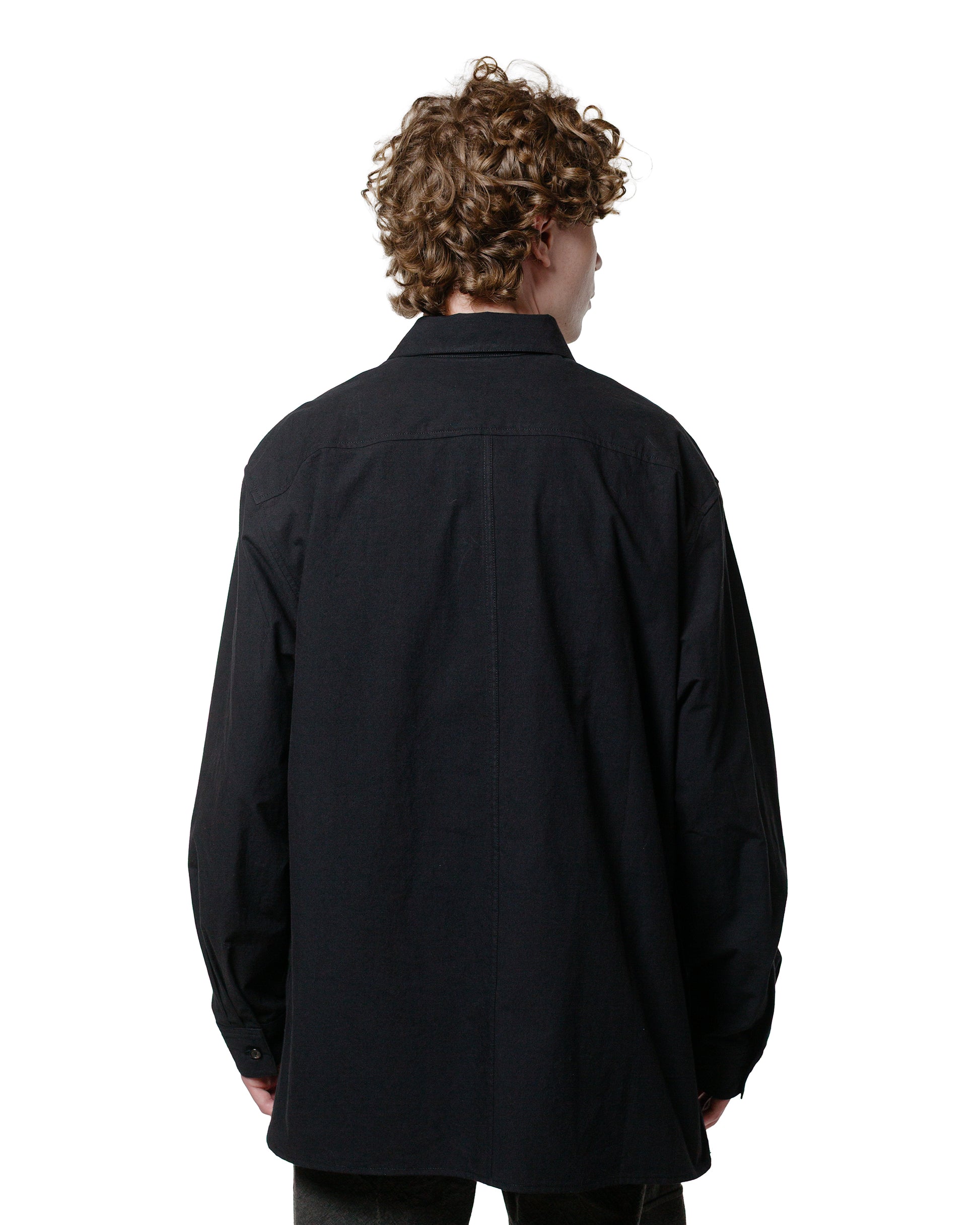 Wanze Half Zip Shirt Typewriter Cotton Black