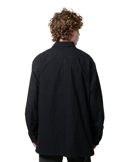 Wanze Half Zip Shirt Typewriter Cotton Black