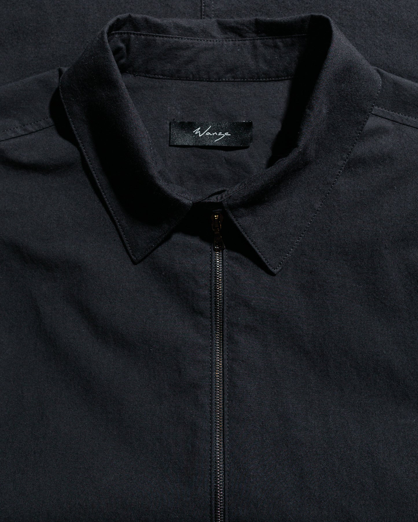 Wanze Half Zip Shirt Typewriter Cotton Black