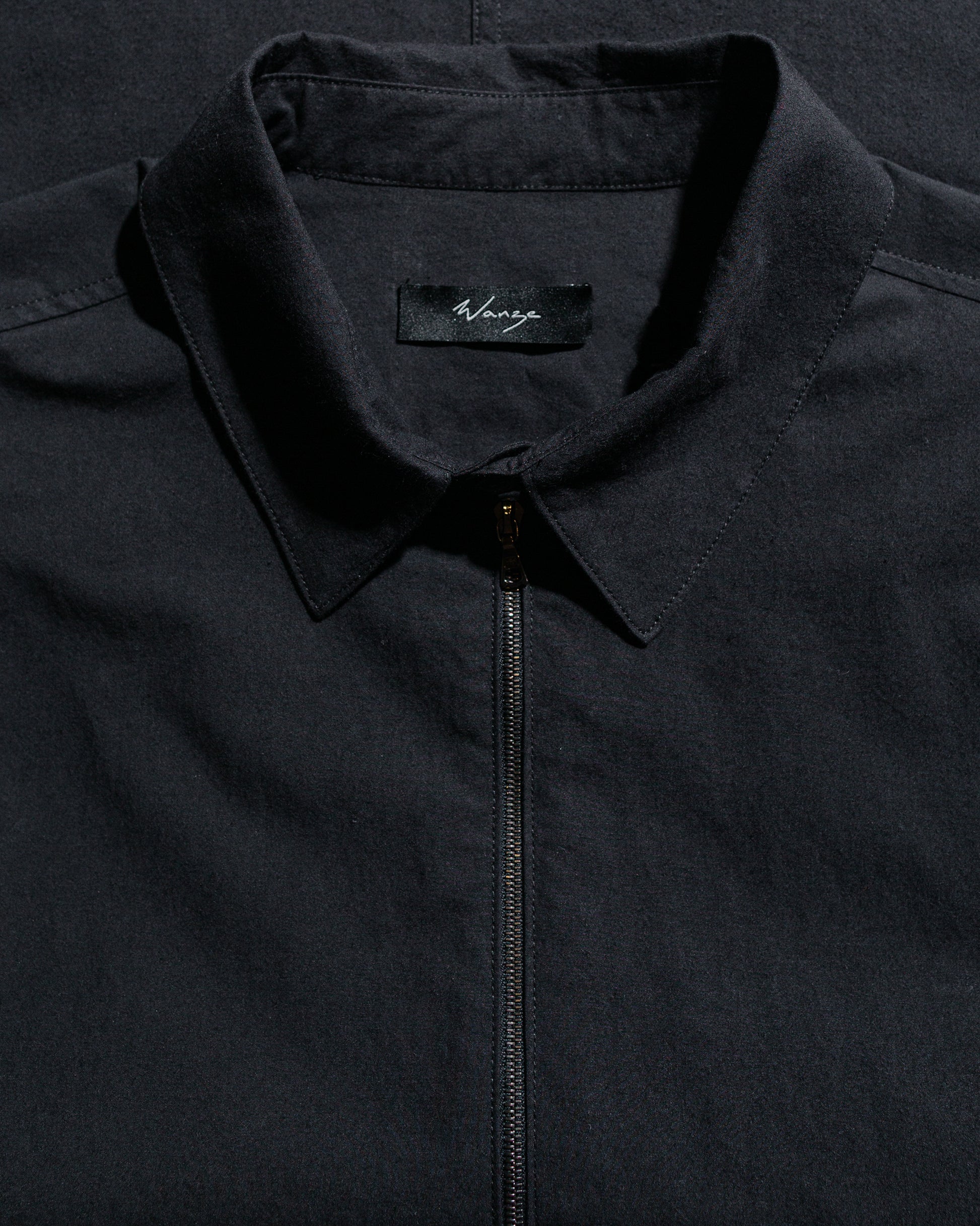 Wanze Half Zip Shirt Typewriter Cotton Black