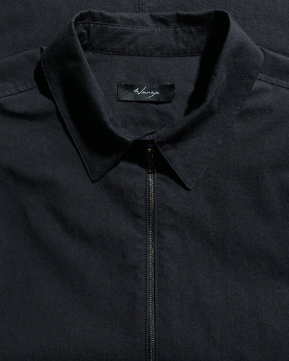 Wanze Half Zip Shirt Typewriter Cotton Black