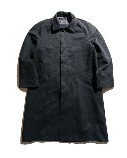Wanze Raglan Overcoat Washed Cotton Black