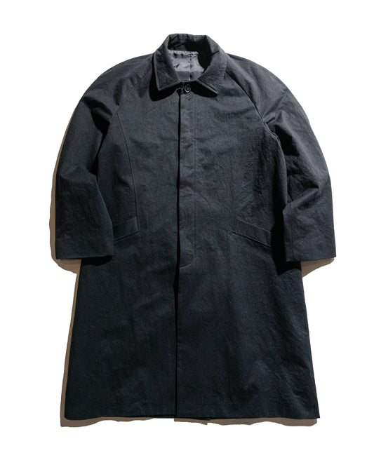 Wanze Raglan Overcoat Washed Cotton Black