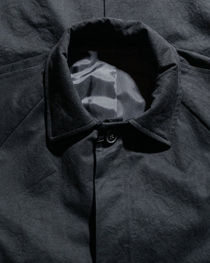 Wanze Raglan Overcoat Washed Cotton Black