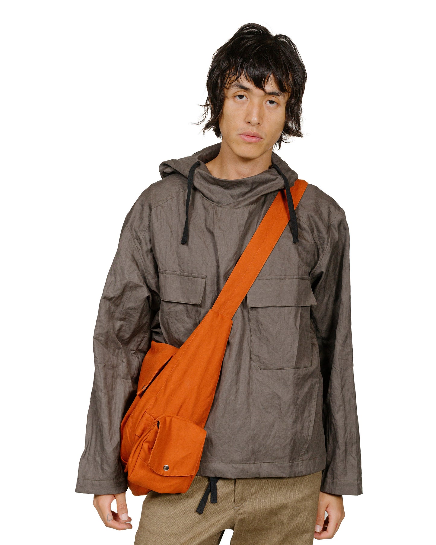 Wanze Recon Bag Cotton Canvas Orange model front