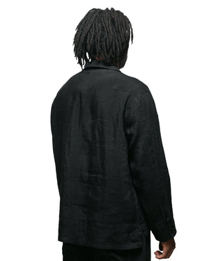Wanze Smock Overshirt Linen Viscose Black model back