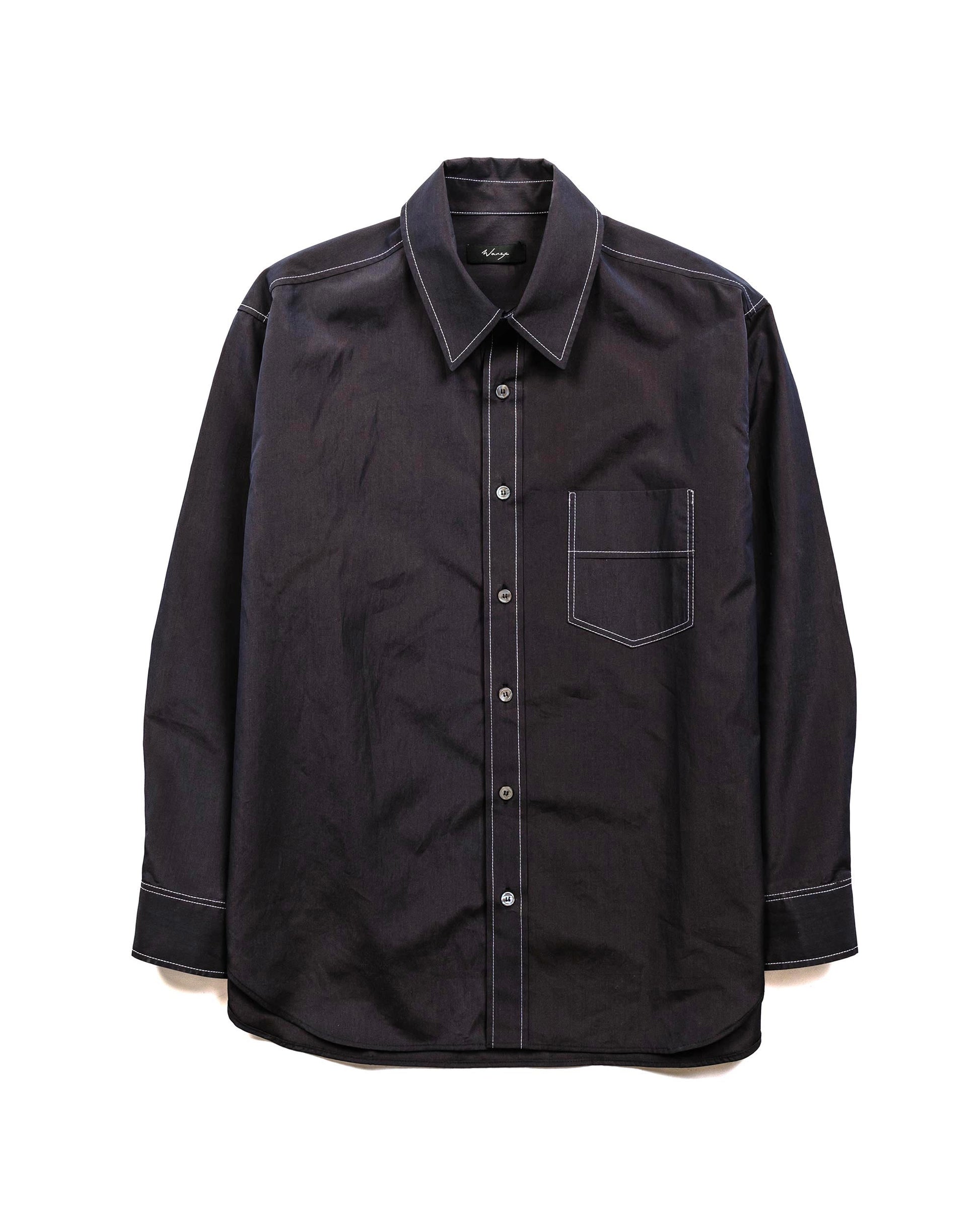 Wanze Song Classic Button Up Shirt Cotton Navy