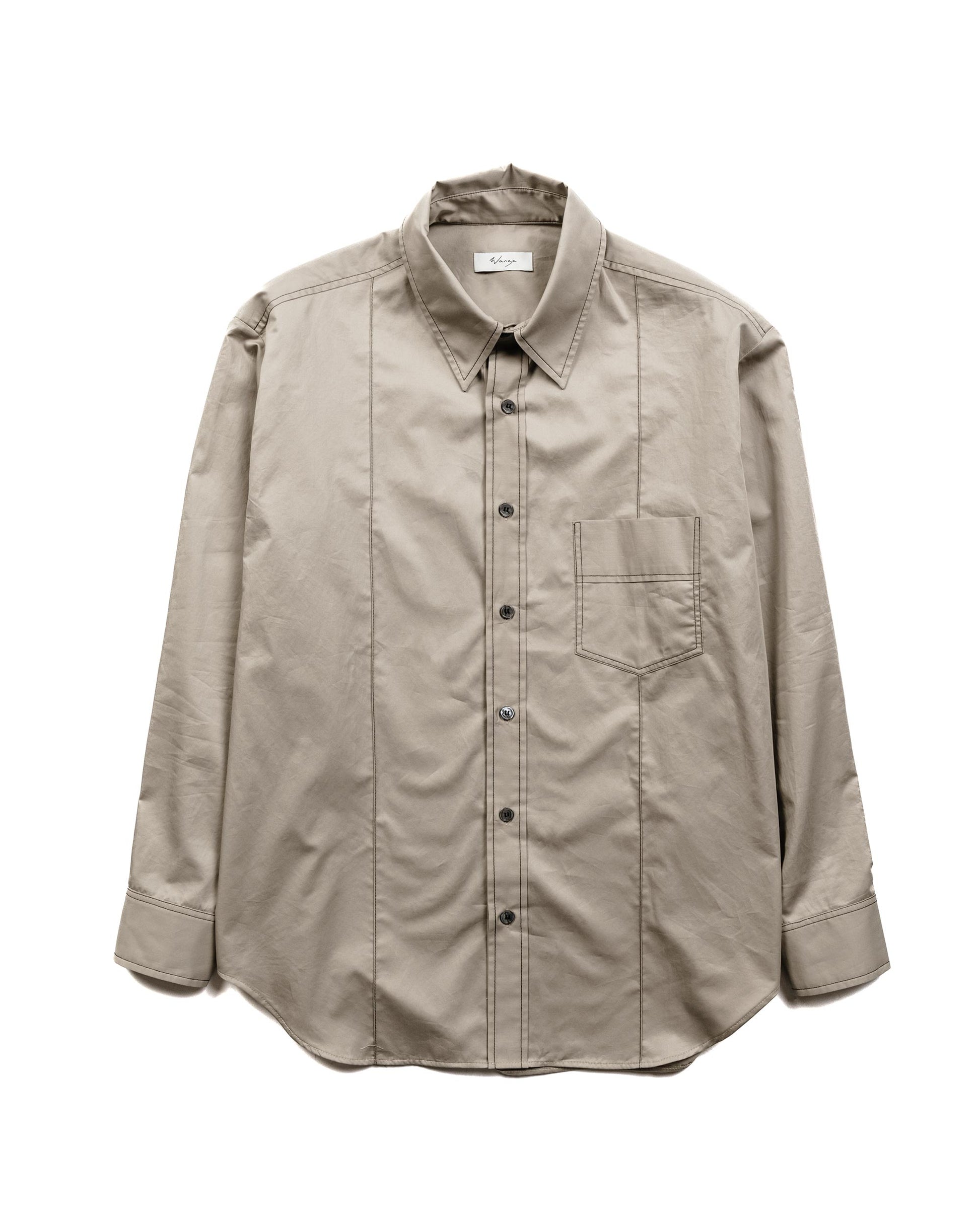 Wanze Song Classic Button Up Shirt Cotton Sand