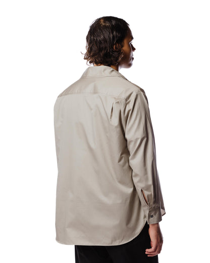 Wanze Song Classic Button Up Shirt Cotton Sand Back