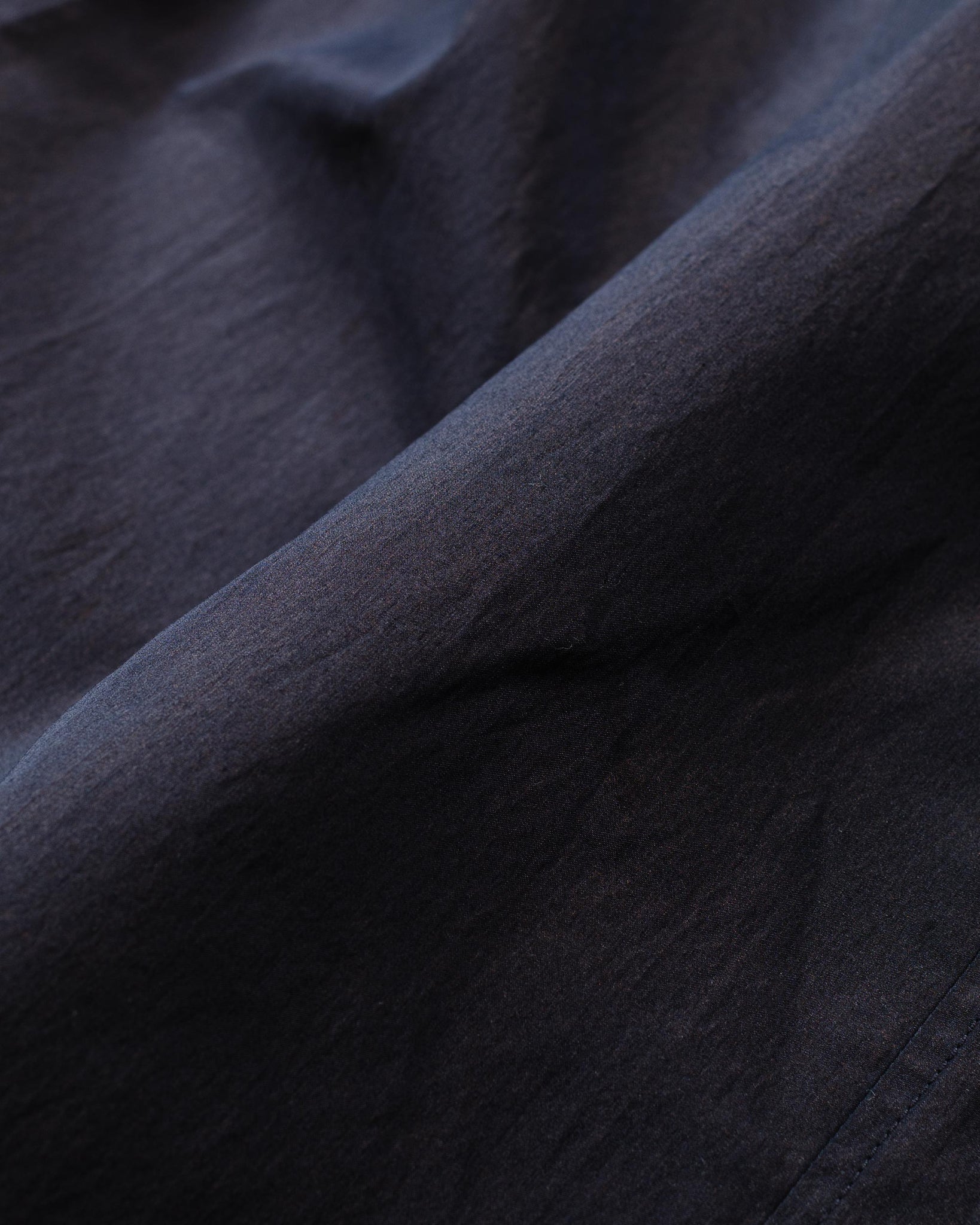 Wanze Song Moto Zip Shirt Cotton Navy Fabric