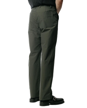 Wanze Straight Leg Baker Pant Structured Cotton Green Smoke Model Back