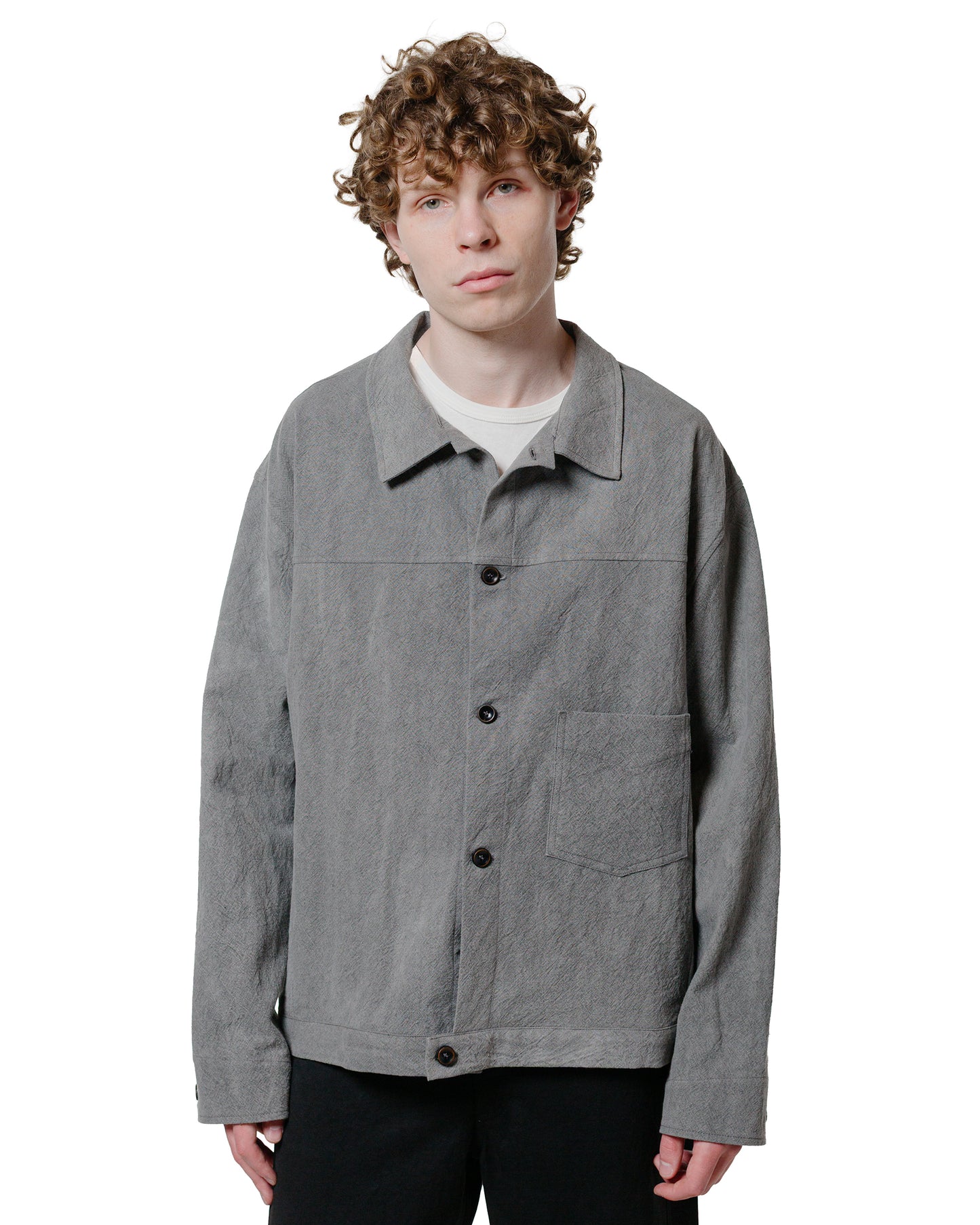 Wanze Type 1 Overshirt Cotton Linen Ramie Light Charcoal
